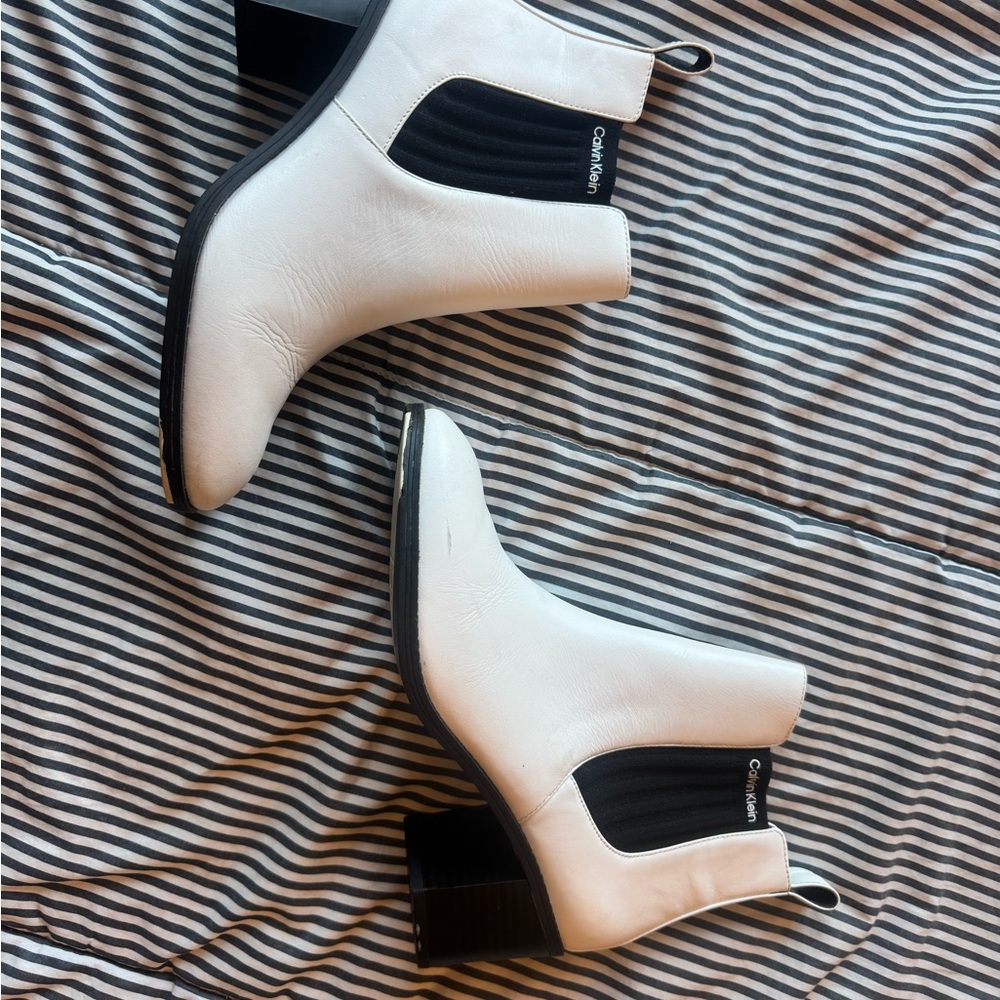 Calvin Klein Women's White Ankle Boots